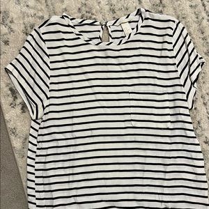 H&M white and black striped top